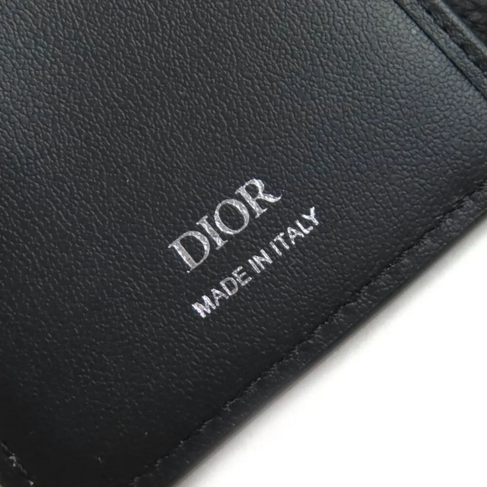 Dior 2 ken Normandie Logo Leather Card Holder Card